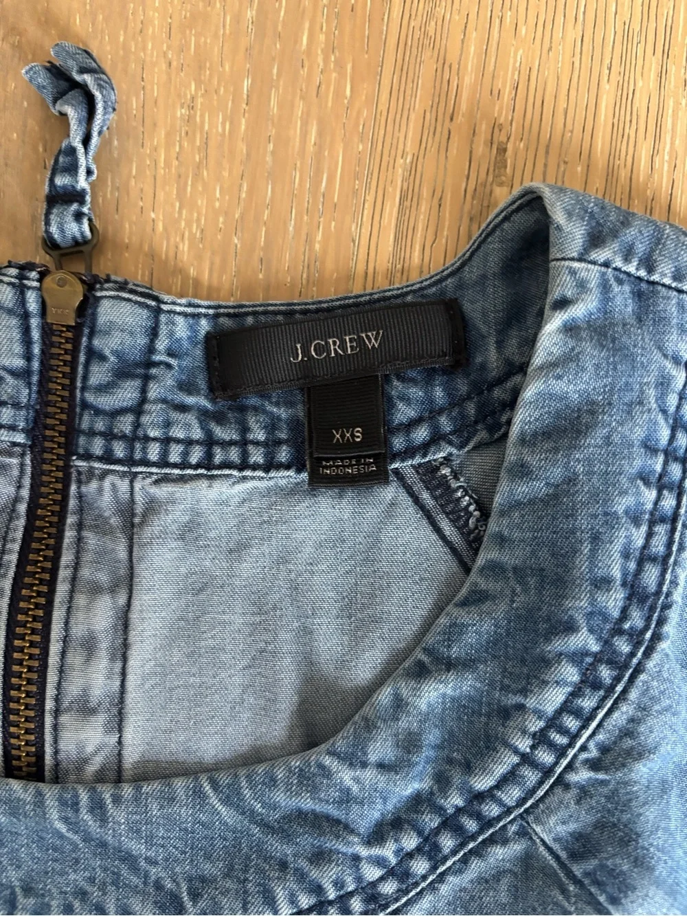 J. Crew Light Wash Denim Dress - Blue xxs
